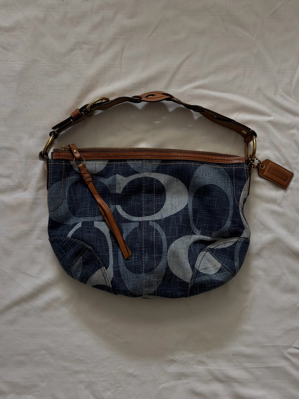 Vintage Coach Denim Carly 12190 Signature C